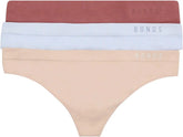 Bonds Women's Seamless Invisi Thong With Mid Rise Fit in Cotton-rich Blend for Women, 3-pack