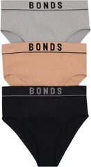 Bonds Women's High-Waist Bikini Underwear, Seamless Ribbed Stretch, High-Leg, Everyday Comfort