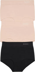 Bonds Women's Seamless Invisi Full Brief Underwear in Cotton-rich Blend for Women, 3-pack