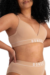 Bonds Women's T-Shirt Stretch Rib Wireless Bra with Contour Cups for Women