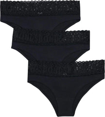 Bonds Women's Underwear Pack, Lace-top Icons Cheeky Panties for Women, Stretchy Cotton-blend Underwear, 3-pack