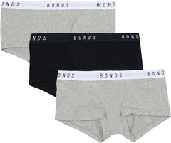 Bonds Women's Underwear Boy Shorts Pack, Luxe Originals Boyfit Panties, Cotton/Modal-Blend Underwear, 3-Pack