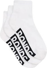 Bonds Men's Quarter Crew Socks With Cushioned Sole in Stretchy Cotton Blend, Unisex 3-pack