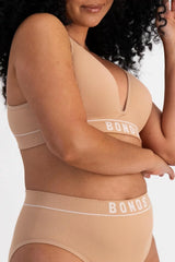Bonds Women's T-Shirt Stretch Rib Wireless Bra with Contour Cups for Women