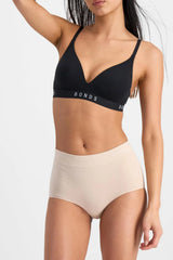 Bonds Women's Seamless Invisi Full Brief Underwear in Cotton-rich Blend for Women, 3-pack