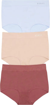 Bonds Women's Seamless Invisi Full Brief Underwear in Cotton-rich Blend for Women, 3-pack