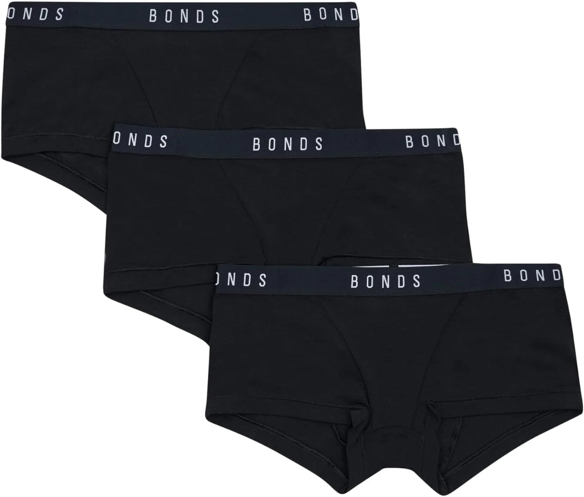 Bonds Women's Underwear Boy Shorts Pack, Luxe Originals Boyfit Panties, Cotton/Modal-Blend Underwear, 3-Pack