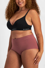 Bonds Women's Seamless Invisi Full Brief Underwear in Cotton-rich Blend for Women, 3-pack