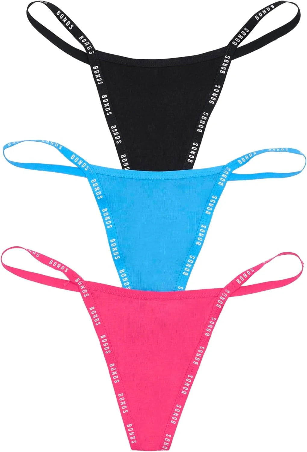 Bonds Women's Thong Underwear 3-pack – Breathable Cotton Blend, Soft Stretch, Everyday Comfort