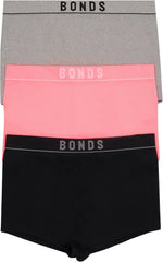 Bonds Women's Seamless Stretch Rib Boyfit High Rise Underwear for Women, 3-pack