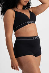 Bonds Women's Seamless Stretch Rib Boyfit High Rise Underwear for Women, 3-pack