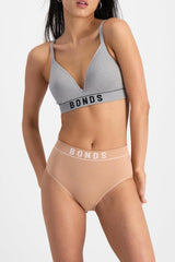 Bonds Women's High-Waist Bikini Underwear, Seamless Ribbed Stretch, High-Leg, Everyday Comfort