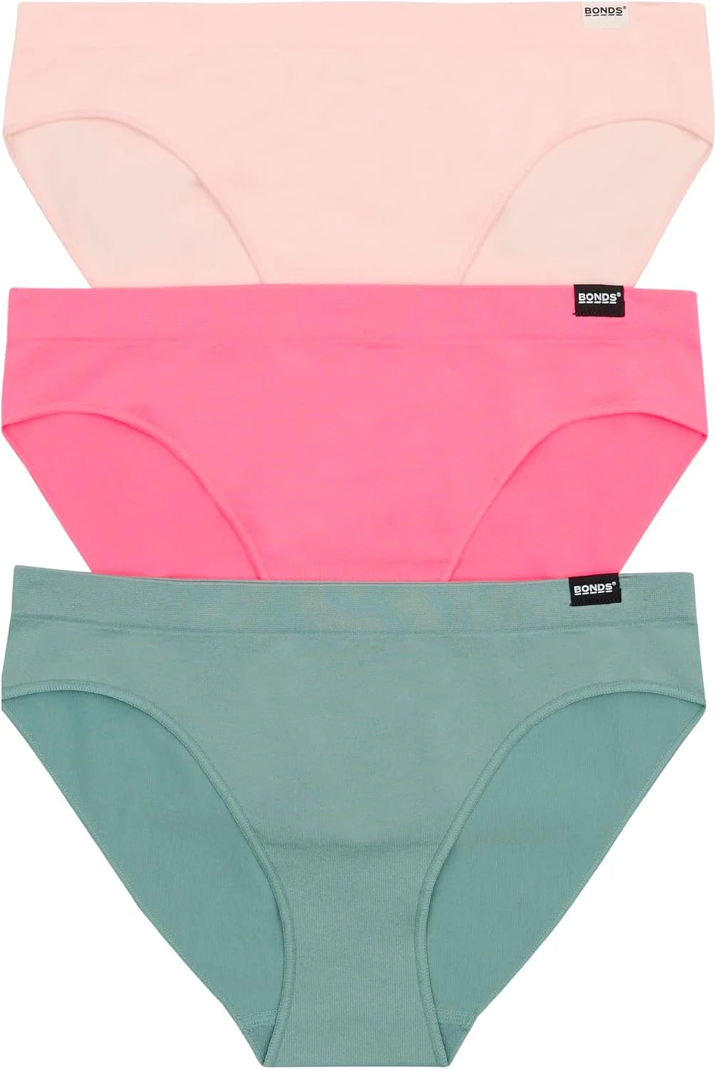 Bonds Women's Seamless Icons Hipster Underwear in Stretchy Mid Rise Fit for Women, 3-pack