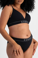 Bonds Women's High-Waist Bikini Underwear, Seamless Ribbed Stretch, High-Leg, Everyday Comfort