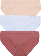 Bonds Women's Seamless Invisi Hipster Underwear in Cotton-rich Blend for Women, 3-pack